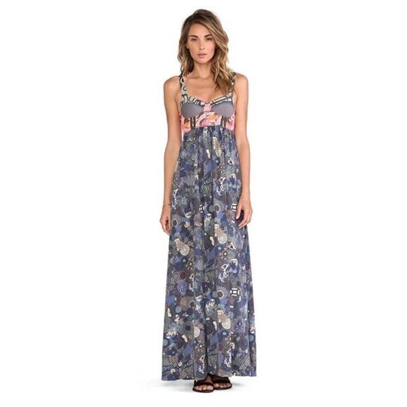 Maaji Contrast Bustier Maxi Dress in Fancy Gallop REVOLVE Womens Small.       Jj - Picture 1 of 8